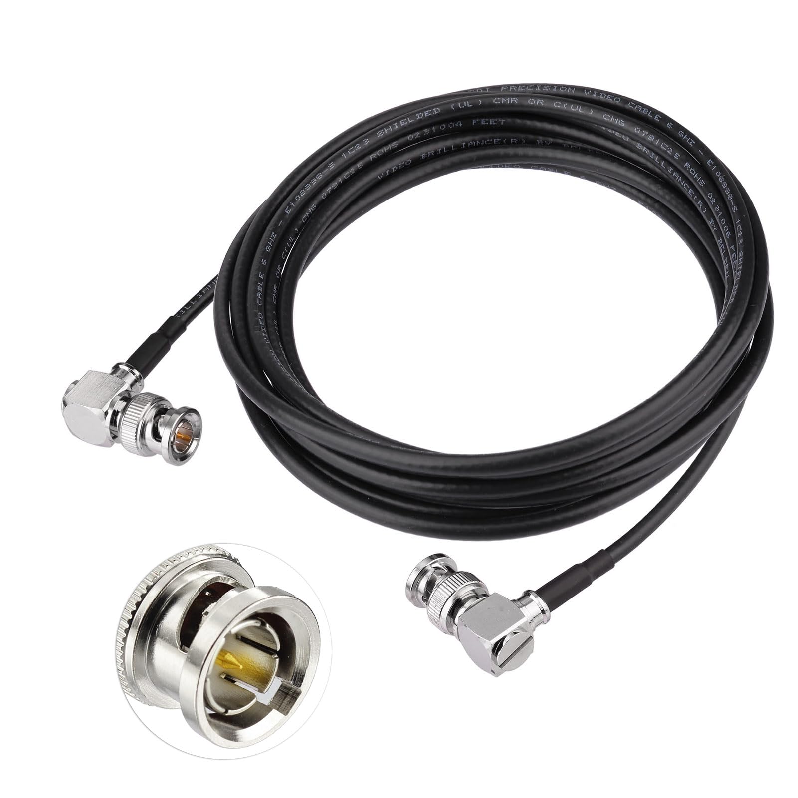 Superbat HD/3G/6G SDI Cable 5m Thin BNC Male to Male (Both Right Angle) Belden 1855A 75ohm SDI Video Cable Supports HD-SDI/3G-SDI/6G-SDI 4K for Broadcast Camera CCTV Monitor SDI Converter etc