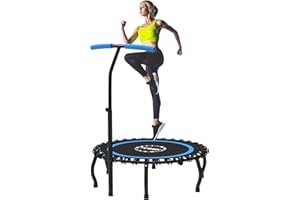 YORIN Rebounder Tranpoline for Adults, 330LBS Fitness Indoor Tranpoline, 40" 48" 50" Mini Exercise Tranpoline with Bungees, Stable Quiet Workout Small Tranpoline, Equipment Exercise at Home