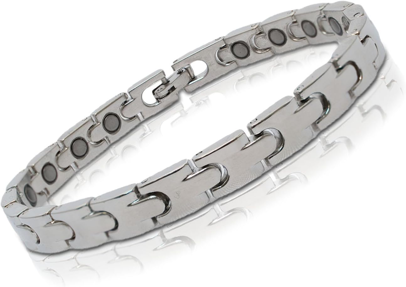 Unisex Discreet Magnetic Bracelet For The Relief of HOT FLUSHES, Menopause, Blood Circulation,  Emotional Stress, RSI, Arthritis, Joint Muscle Pain, Rheumatism 11 Maximum Strength Magnets