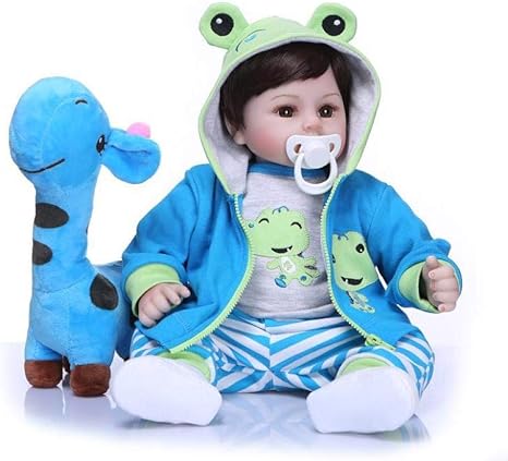 Amazon Co Jp 抱き人形 ベビーの人形22インチの手作りのリリーフの赤ちゃん人形フード付き服幼児ギフト誕生日プレゼント Wawa12 ホーム キッチン