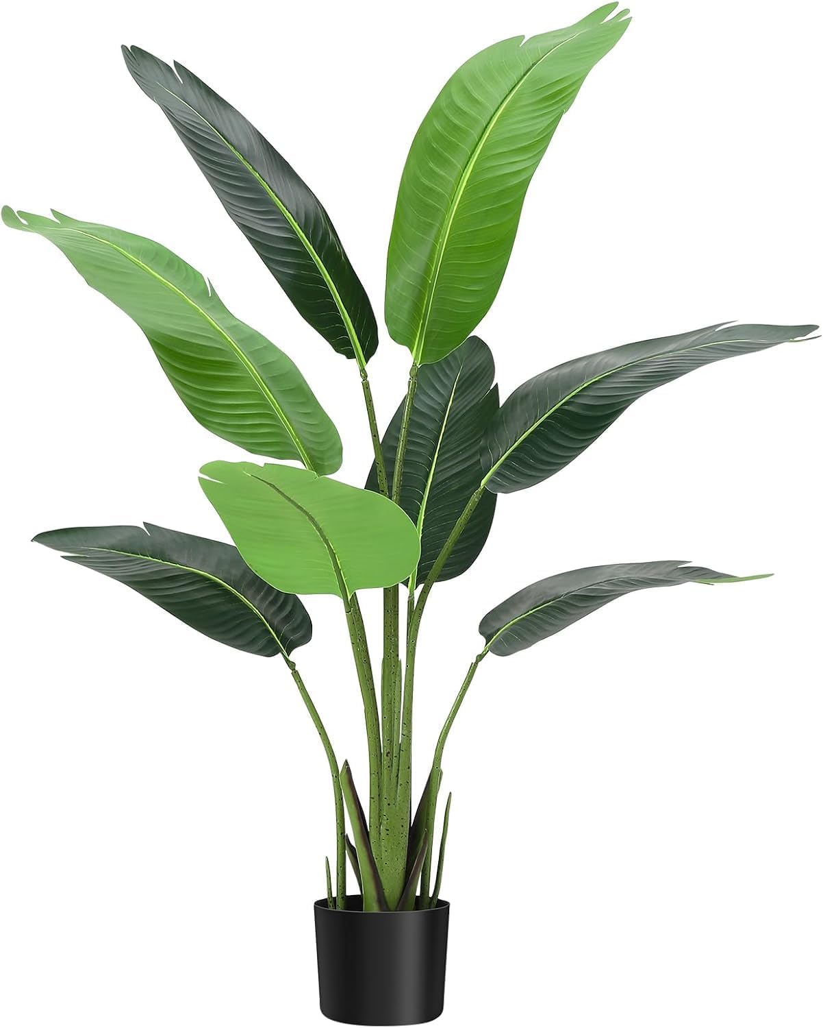 Photo 1 of Artificial Tree Bird of Paradise Plant, 4 Ft Faux Banana Tree in Pot with 8 Adjustable Natural Branches and Realistic Leaf, Tall Fake Palm Tree for Home, Living Room and Offices Decoration