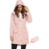 Lomon Women Waterproof Lightweight Rain Jacket Active Outdoor Hooded Raincoat