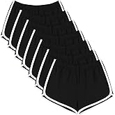 URATOT 7 Pack Womens Cotton Shorts, Dolphin Booty Athletic Gym Sports Shorts for Yoga Lounge Running