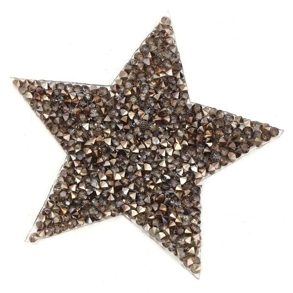 Rhinestone Star Applique Hot Fix Sewing Crystals Patches for Dress Shoes Bag Hats Jewelry Accessories 10 pieces(Gray)