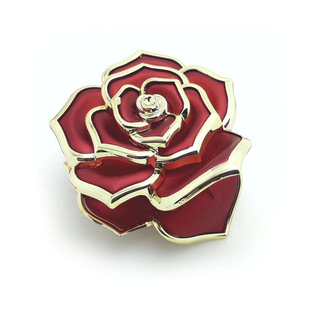 Meilliwish Cute Flower Gilt Edged Lady Hair Claw Clip 1 PCS(D28)(WineRed)