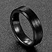 SOMEN TUNGSTEN 6mm Ceramic Black Brushed Comfort Fit Wedding Ring, 8.5