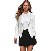 Hybrid & Company Womens Casual Work Office Blazer Open Front Heavy Ponti Shawl Collar Long Sleeve Jacket