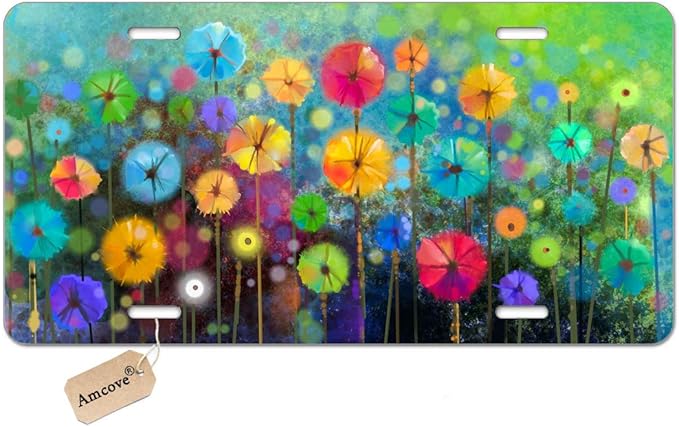 Vanity Tag 6 X 12 Inch Amcove Beautiful Green Mountain Landscape Aluminum License Plate Front License Plate Automotive Covers