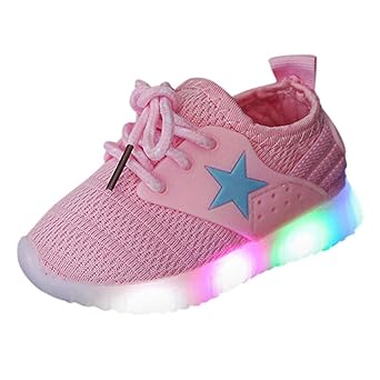 YUAN Babyschuhe ???? Kinder Kinder Jungen Mädchen Mesh Led Light Luminous Sport Run Sneakers Schuhe