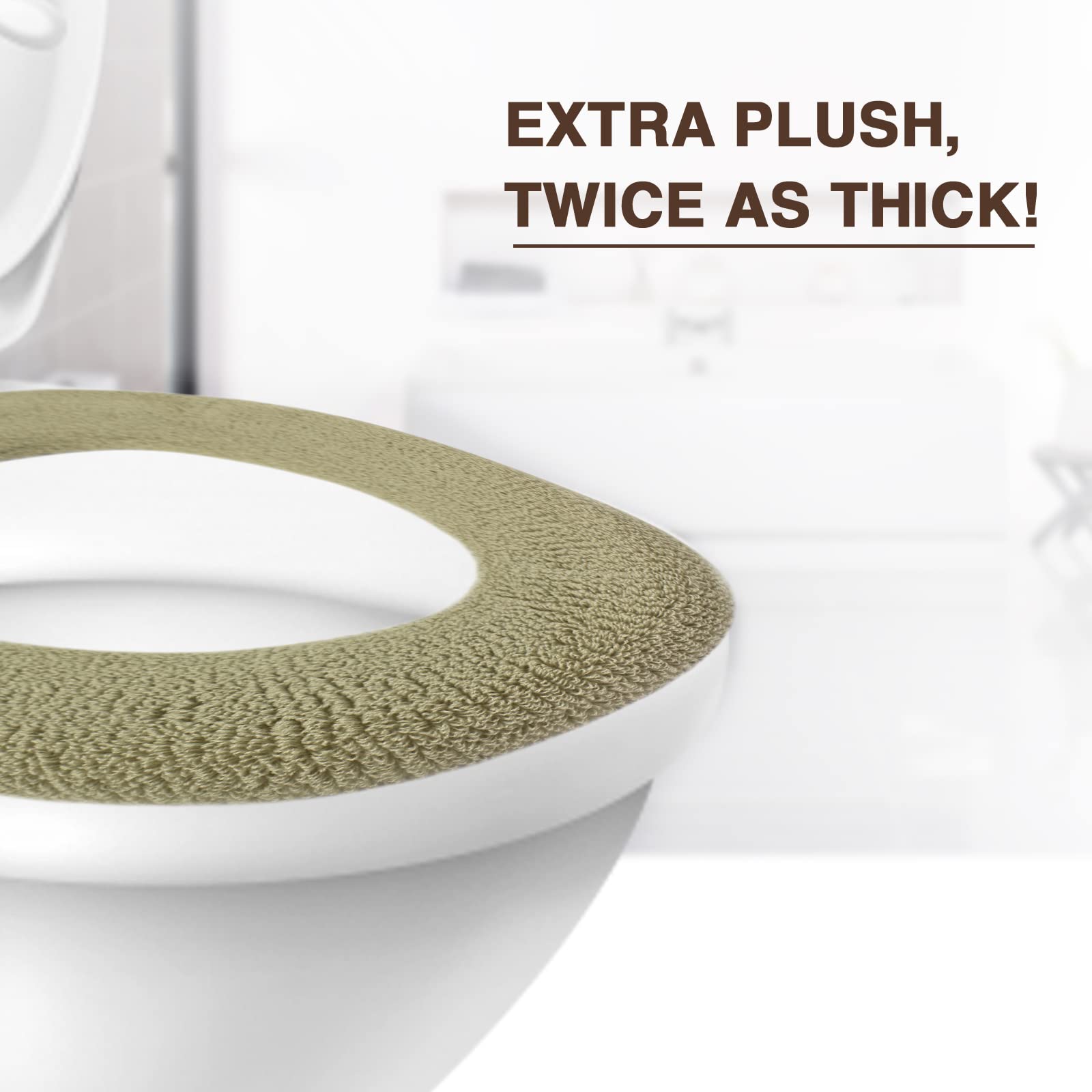 Soft Toilet Seat Cover Plush & Thick Fabric Toilet Seat