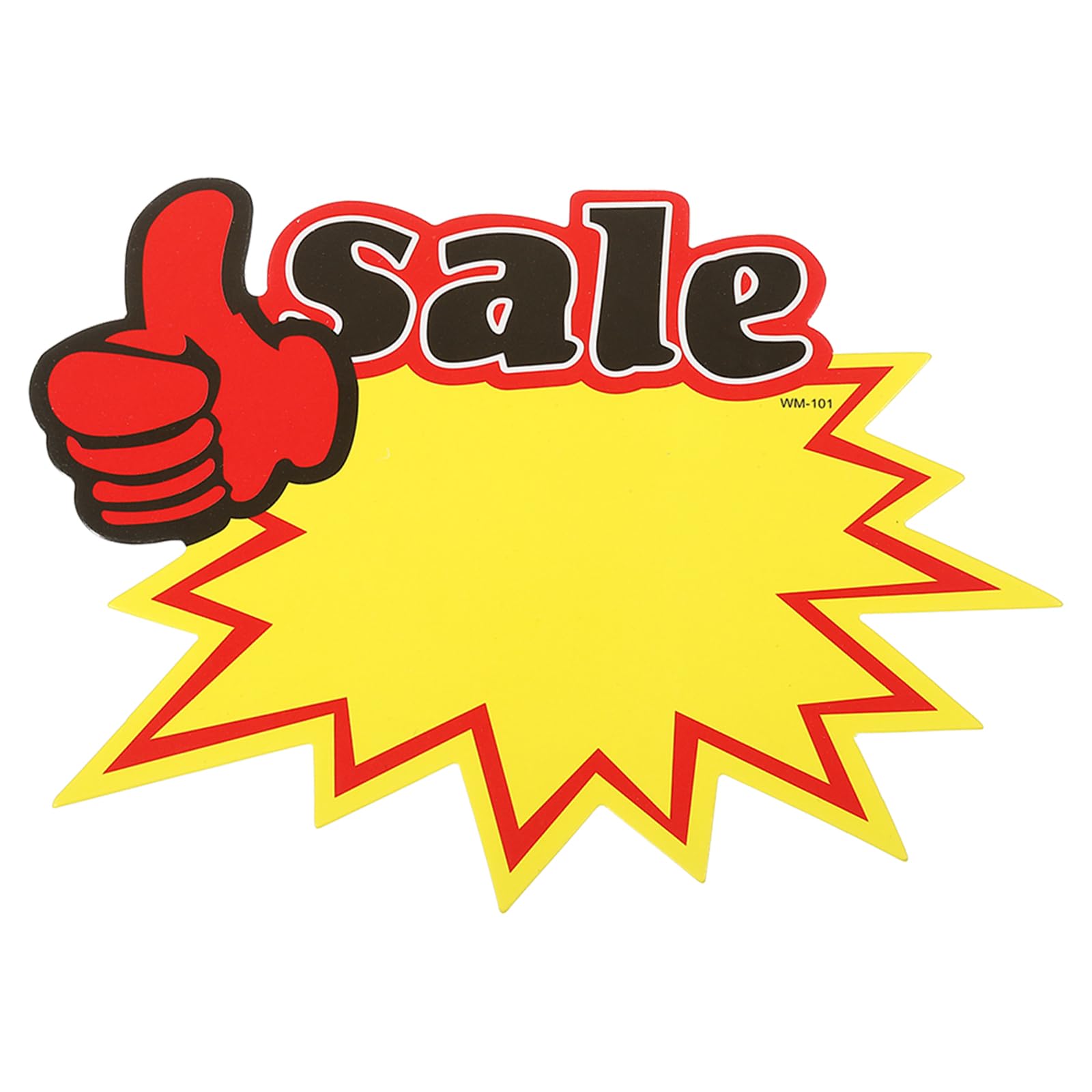 PATIKIL 40pcs Star Burst Signs, 7x5.5in Blank Star Burst Signs Price Tag Stickers Pricing Tags Fluorescent Neon Paper for Sign Retail Store Vehicle, Thumbs Up Sale