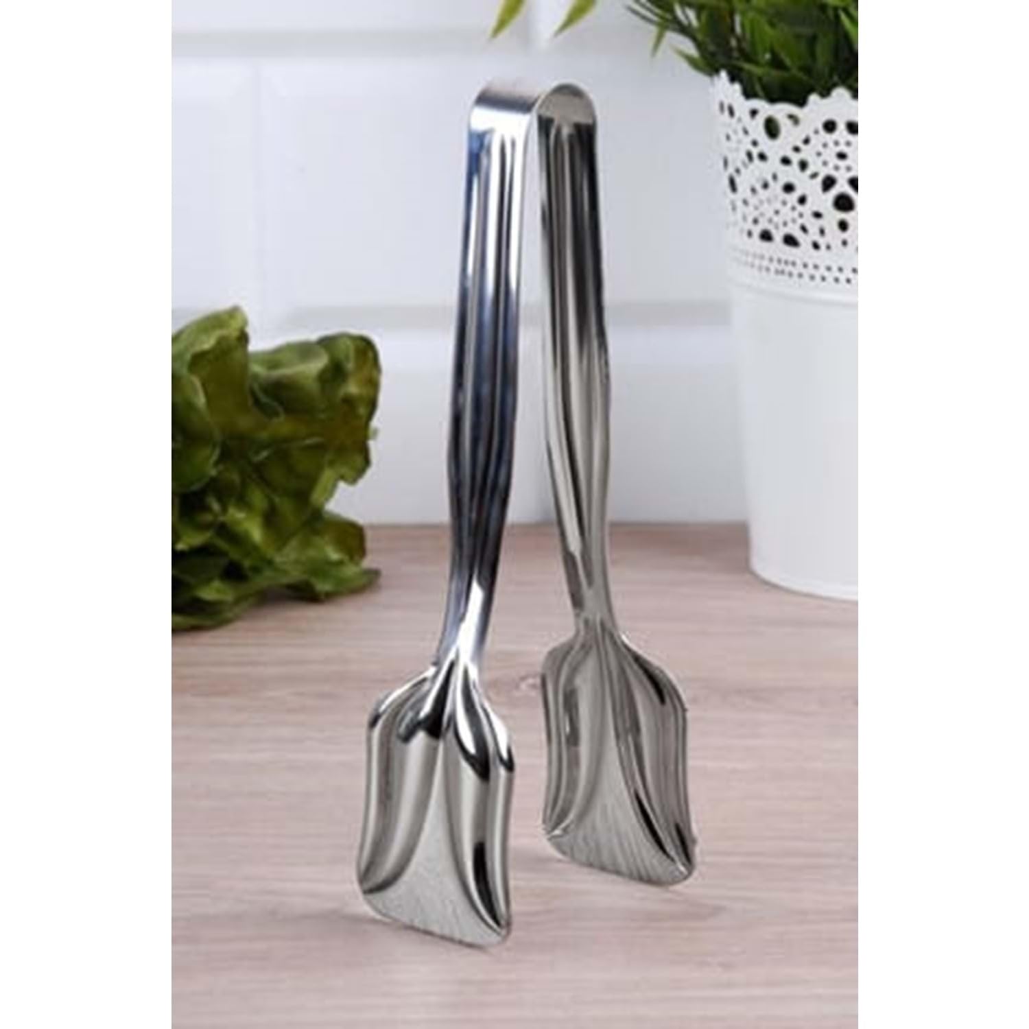 Salad Pasta Serving Tongs Stainless Steel Cake Buffet Tongs Pasta Pasta Spaghetti Locking Tongs for Roasting Cooking Toast Bread (Cake Tongs)