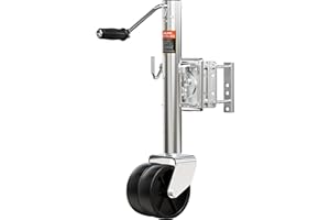 AOLINK 2000 lbs Trailer Jack with Dual Wheel, Heavy Duty Swivel Mount, 12" Lift, Bolt-on Tongue Jack for RV Boat Trailers