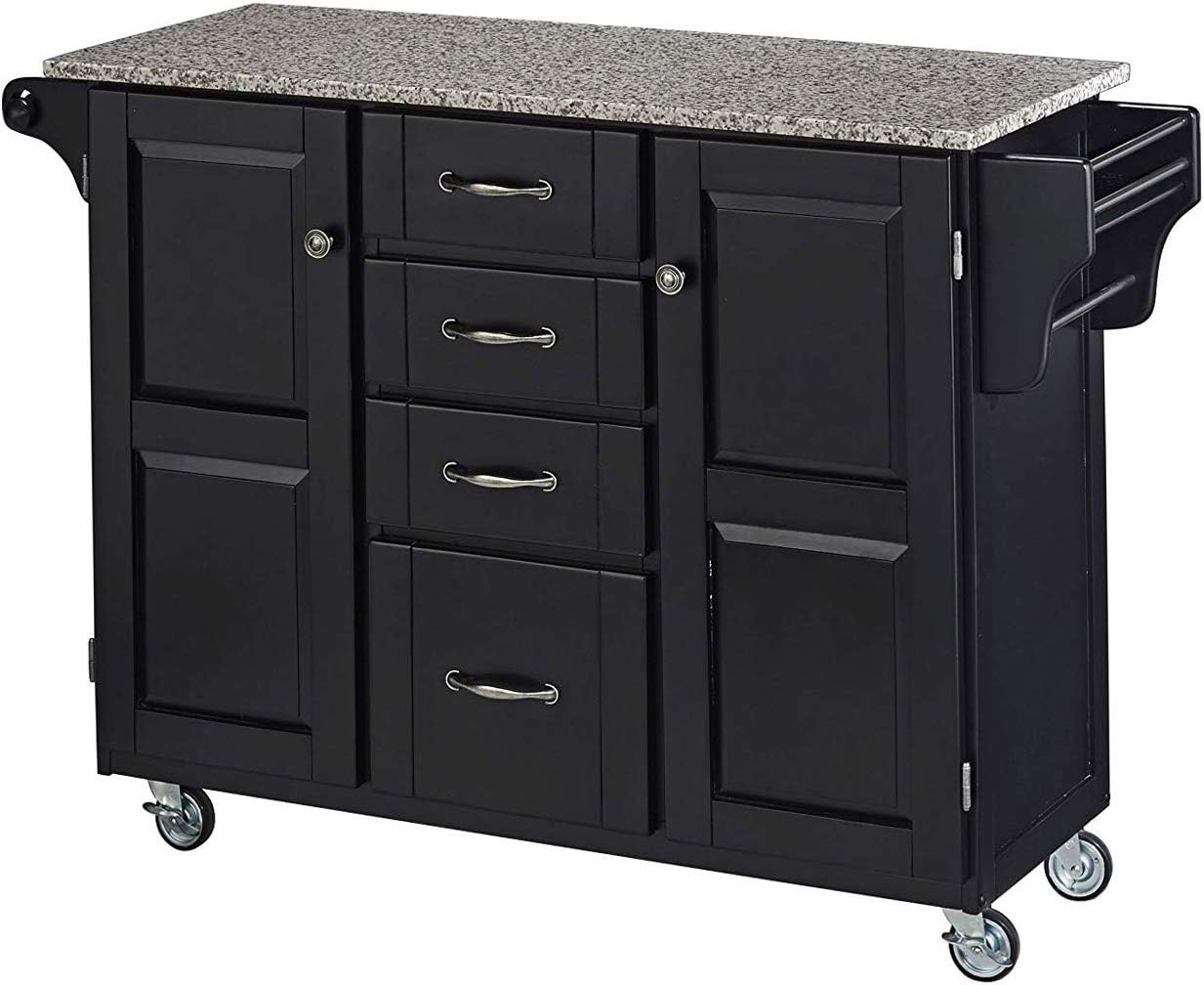 Best Large Kitchen Carts With Salt And Pepper Granite Tops