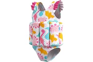 DivingBirds Girls Swimsuit with Floatation 1-6 Years, Toddler Float Suit One Piece Swimsuits Kids with Built-in Floats
