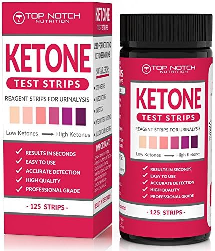Ketone Test Strips for Testing Ketosis Levels in 15 Seconds Using Urinalysis. Accurate Results to Guarantee You Lose Weight & Feel Great on a Ketogenic, Diabetic, Paleo or Low Carb Diet-125 Strips