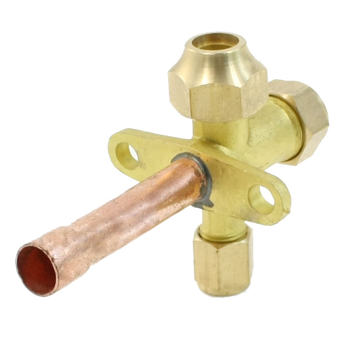 Sourcingmap Air Conditioner 3/8 PT Inlet 3 Way 180 Degree Flare Tube Split Valve