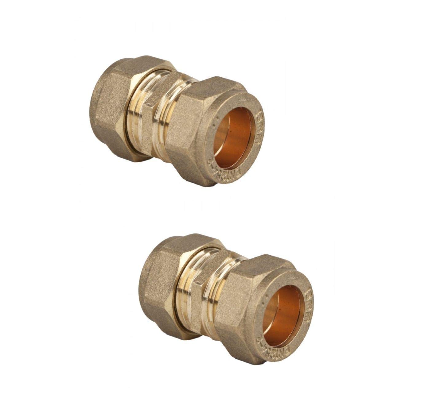 Straight Coupling Brass Compression Fittings 15mm Multi Packs 1, 2, 4 (2)