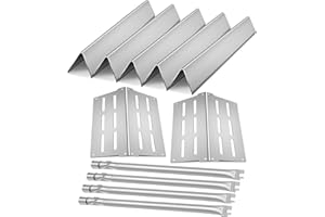 LPTNFRTN Grill Replacement Parts for Weber Genesis 300 Series E-310 E-320 E-330 S310 S320 S-330 EP310 EP320,2pack Heat Deflectors 65505 & 4pck Burner Tube 62752 & 5pack Flavorizer Bars 7620 7621