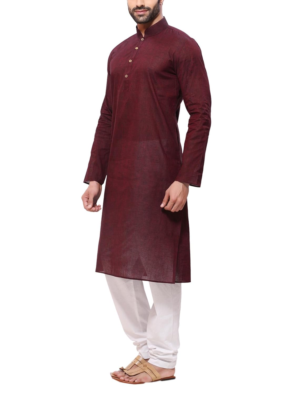 rg designers men's handloom brown kurta pyjama