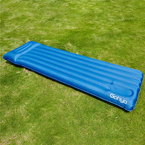 Gohyo Camping Sleeping Pad, Ultralight Large Camping Mat with Pillow for Backpacking, Traveling and Hiking Outdoor Air Mattress - Light, Compact & Inflatable Camp Sleep Pad