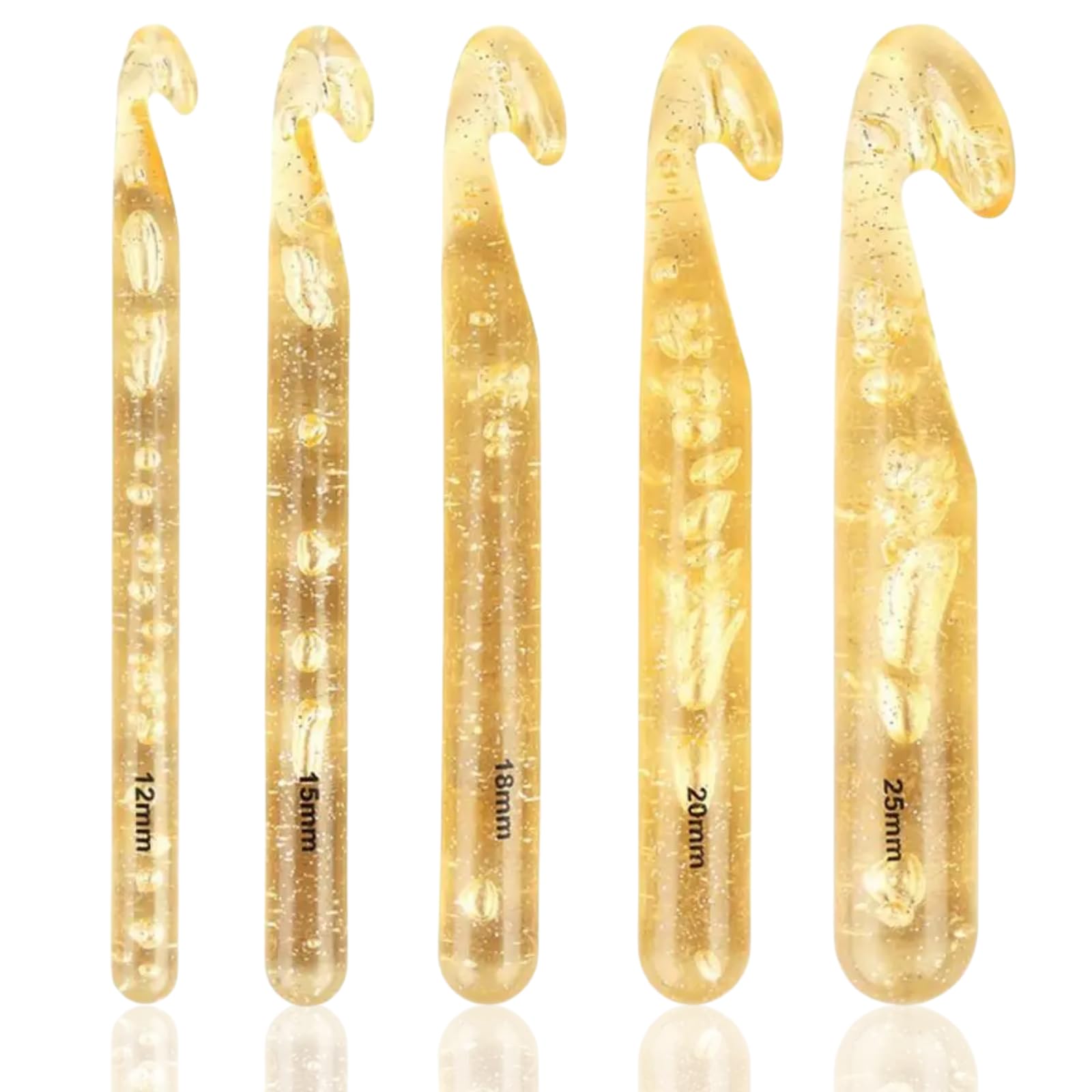 Crochet Hooks Set - 5Pcs Knitting Needles(12/15/18/20/25mm) - Large Crochet Kits for Beginners & Adults - Fits DIY Craft Weave Blanket/Shawl/Scarves/Thick Wool