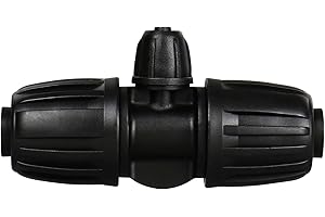 Kepmix Drip Irrigation Fittings: 1/2 Inch Drip Tubing (1/2" ID x 0.65" OD) to 1/4 inch Irrigation Tubing Anti-Drop Locked Barbed Reducing Tee for Gardening Landscape (Pack of 10)