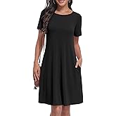 Yincro Women's Summer Casual Dresses 2026 Short Sleeve Knee-Length Dress with Pockets