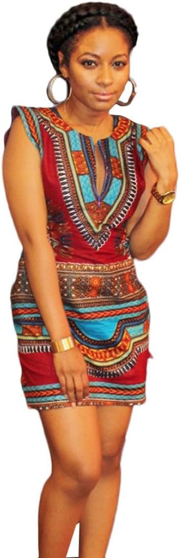 HOT! Women Traditional African Print Dress,Canserin Casual Sleeveless Party Dress