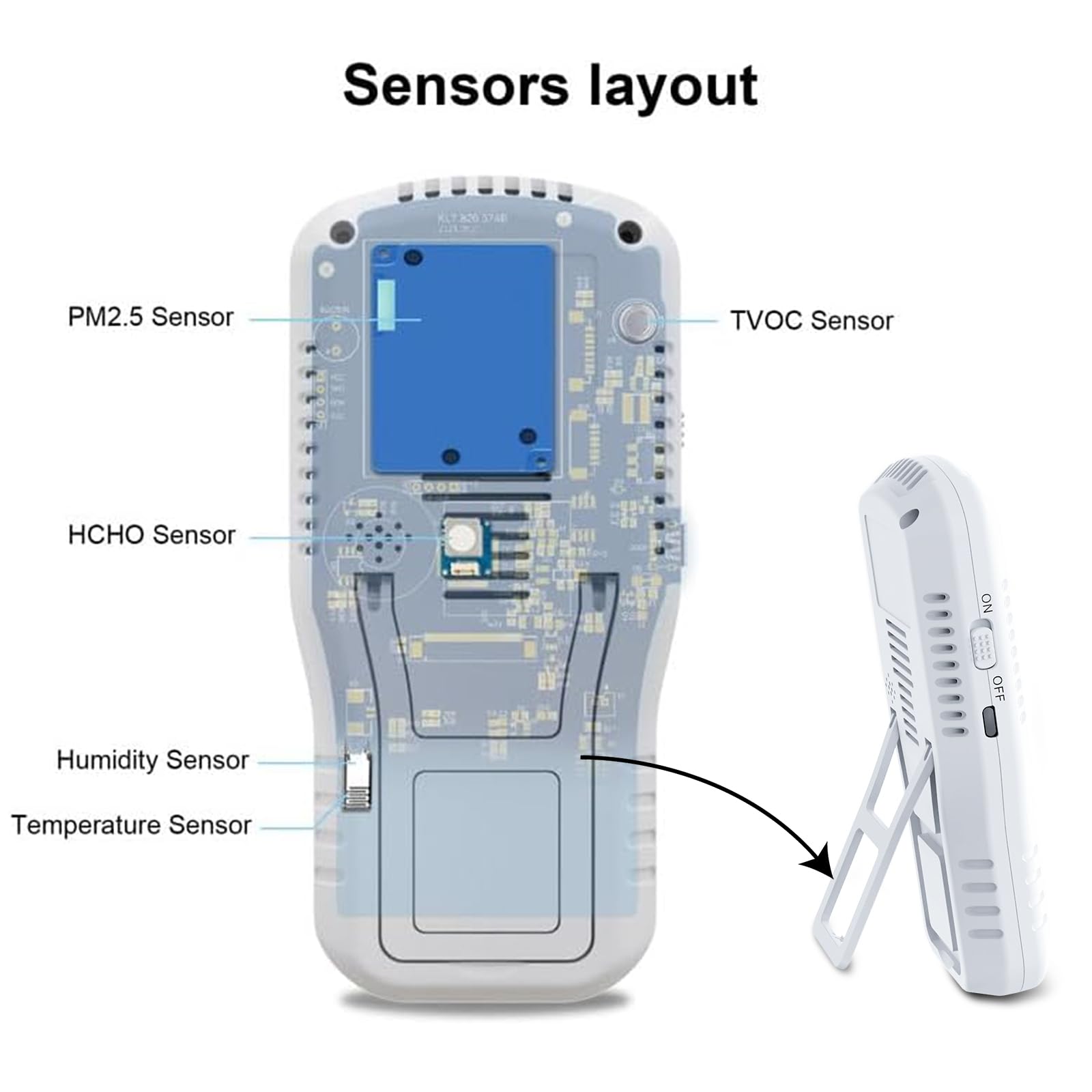 Mua 8-in-1 Indoor Air Quality Monitor, HCHO TVOC PM2.5 CO CO2 Detector ...