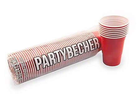 Rote Becher, Red Party Beer Pong Cups 16 oz. 473 ml rot, US College Style - (150 Stück/pieces)