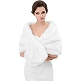 Women's Winter Warm Faux Fur Shawl Coat Jacket Parka Outerwear Tops Stole Wraps Cape for Evening Dresses