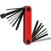 Fender Guitar &amp; Bass Multi-Tool | 14-in-1 multi-tool with ball-end hex wrenches and one-piece body for maintenance, tuning and truss rod adjustments
