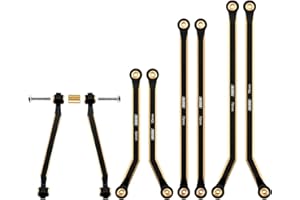 INJORA Brass High Clearance Front 4 Links Set 43g Links Set for SCX24 Gladiator Dodge Power Wagon Axial 1/24 RC Crawler Car(Black Brass)