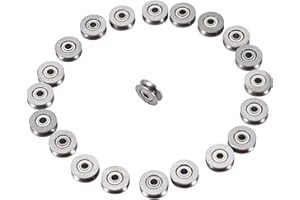 Aramox V Bearing V623ZZ, Carbon Steel Grooved Bearing Pulleys, 3x12x4mm, 20pcs, for Linear Motion Systems V Track Wheels Repl
