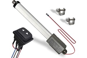 UYGALAXY 4" Stroke 12V Micro Linear Actuator with Momentary Switch, 188N/42lb Mini Small Electric Motion Actuators Waterproof Speed 5mm/s w/Mounting Brackets, Polarity Reverse Switch for Robot Window Opener
