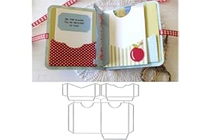 ANXENDONG Gift Card Tags Metal Die Cuts Cutting Dies, Gift Card Holder Book Pockets Paper Cards Cutting Dies Cut Stencils for DIY Embossing Card Making Book Tags Decorative Paper Dies Scrapbooking