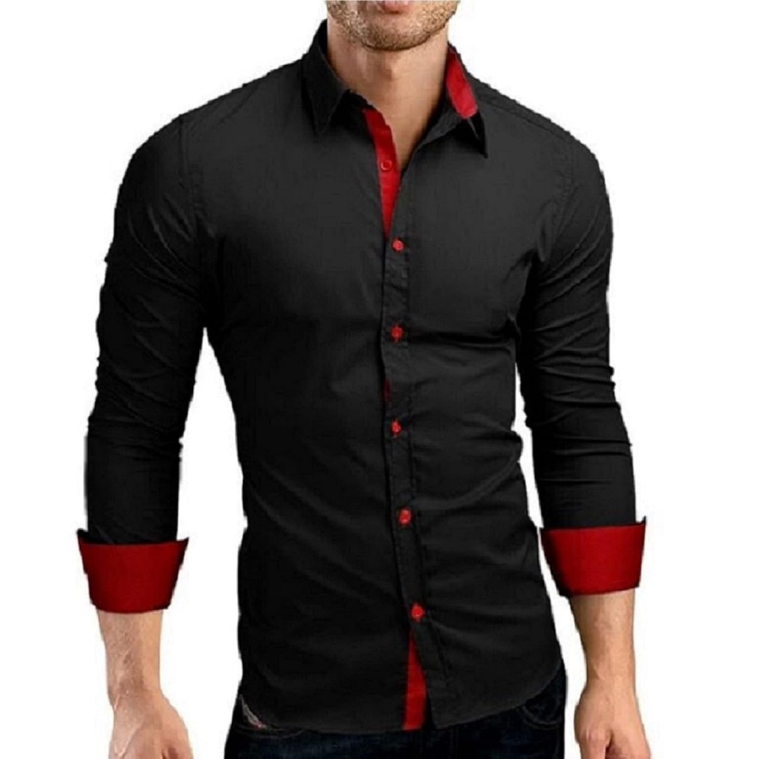 pearl ocean men's satin shirt (black)