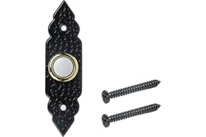 Crapyt Door Bell Button Only, 3.82"×1.06"×0.94" Black Doorbell Button for Wireless Doorbell and Garage Doors Doorbell Button Wired