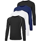 HOPLYNN 4 Pack Youth Boy’s Compression Pants Leggings Tights Athletic Base Layer Under Pants Gear for Football Sports