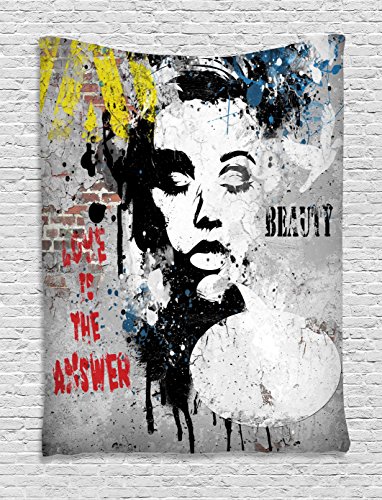 Graffiti Decor Tapestry by Ambesonne, Modern glam wall art