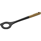 STAUB Risotto Spoon, Cooking Utensil, Perfect for Stirring and Serving Risotto, Durable BPA-Free Matte Black Silicone, Acacia