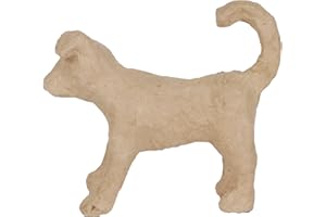 Décopatch Small Standing Dog, 11x3.5x8.5cm Decopatch Mache Jack Russell, 11 x 8.5 x 3 cm-Brown, 8.5cm Tall