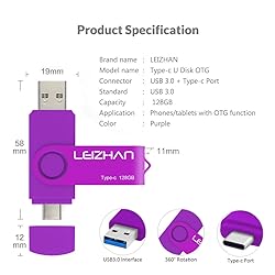 leizhan 128GB USB Flash Drive USB 3.0 Type C Phone