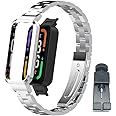 T-BLUER Compatible for Xiaomi Redmi Smart Band Pro Strap,Redmi Smart Band Pro Stainless Steel Metal Replacement Bands Straps Watchband Accessories for Xiaomi Redmi Smart Band Pro Bracelet