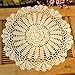 kilofly Crochet Cotton Lace Table Placemats Doilies Value Pack, 4pc, Daisy, Beige, 13.7 inch