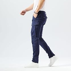 Plaid&Plain Men's and Women's Navy Blue Cargo Pants