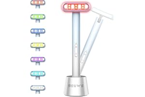 Beuwe Red-Light-Wand，7 Colors LED Skincare Light Therapy Wand Red & Blue Rejuvenation Light Equipment，Red Light Therapy for Face Facial Neck Body Hand Beauty Tool