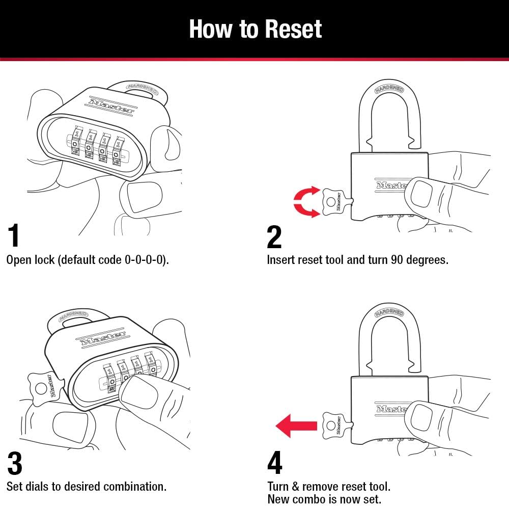 Master Lock 175D Locker Lock Set Your Own Combination Padlock, 1 Pack, Brass Finish - Padlocks - 