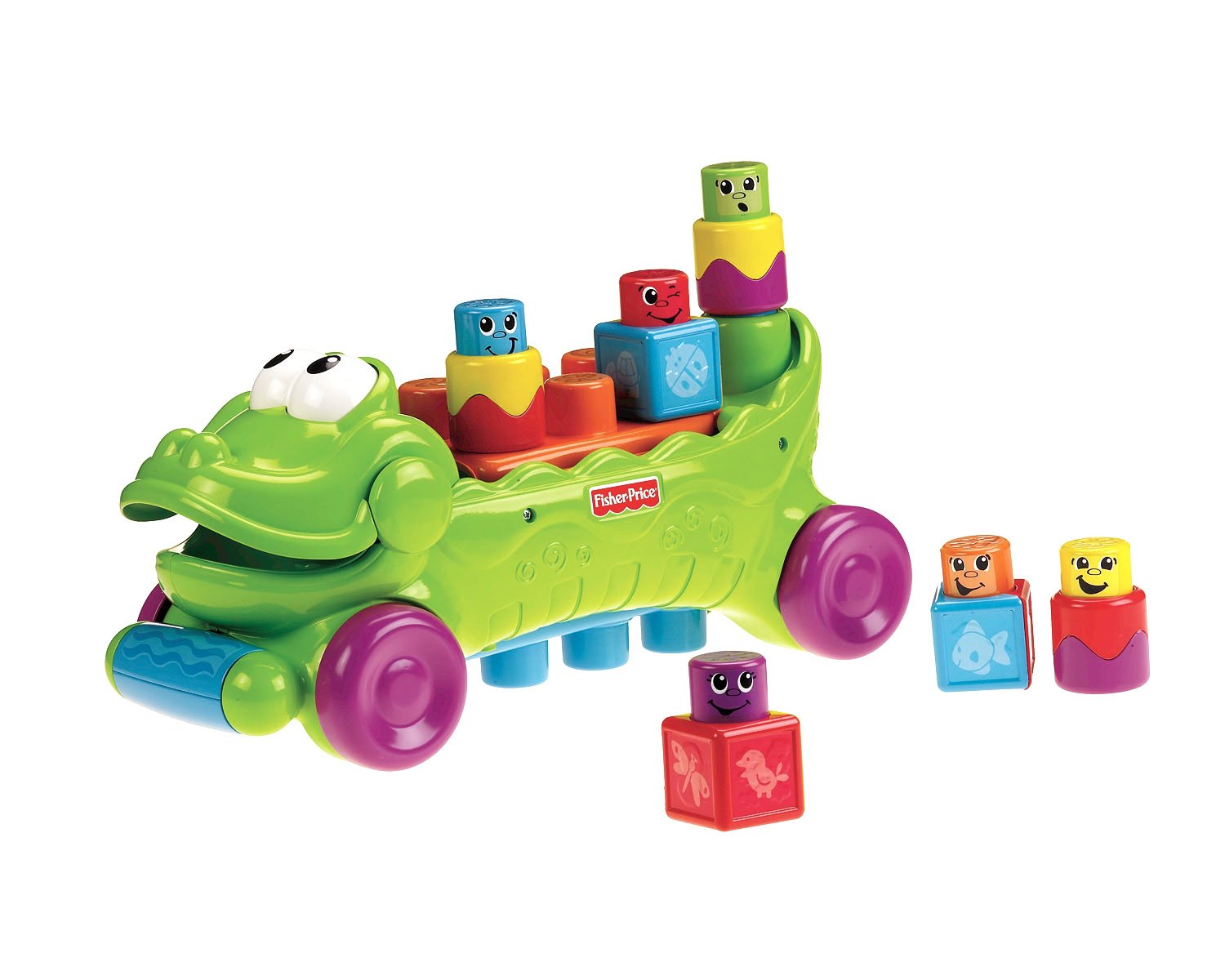FisherPrice Stack 'n Surprise Blocks Musical Croc Block Wagon on